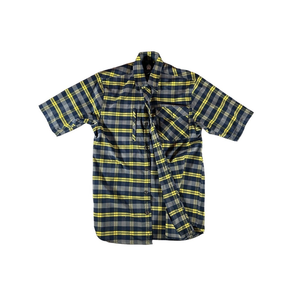 Alaskan Hardgear Shirt Adult Small Yellow Tartan Plaid Flannel Duluth Men's